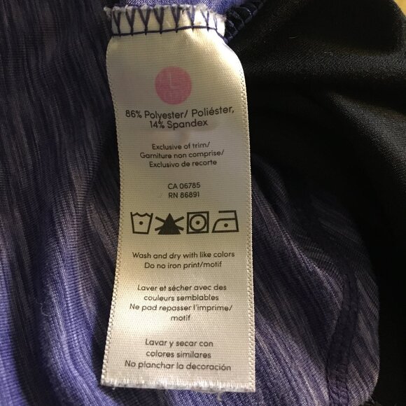 Jill Yoga Two Tone Deep Blue Heather Scoop Racerback Tank Top - Picture 9 of 13